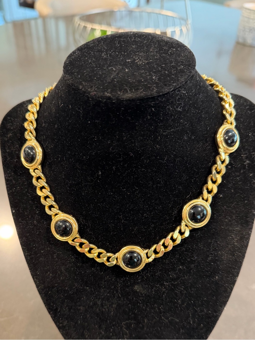 Vintage 80’s Solid Curb Link Statement Necklace